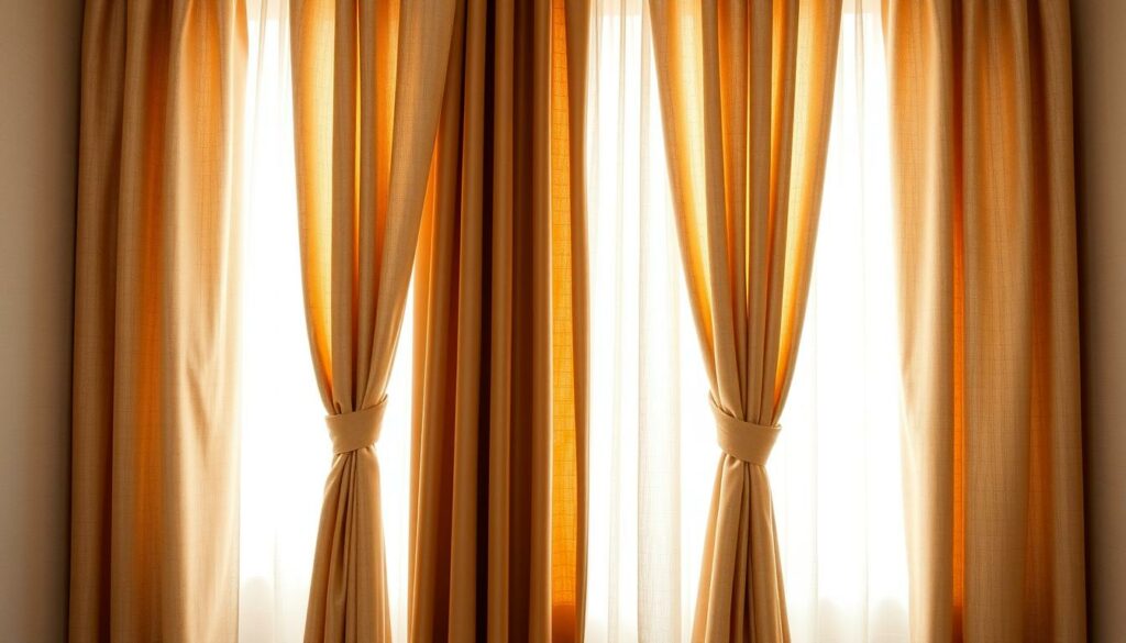 Generate an image of elegant curtains used as closet doors Generate an image of elegant curtains used as closet doors