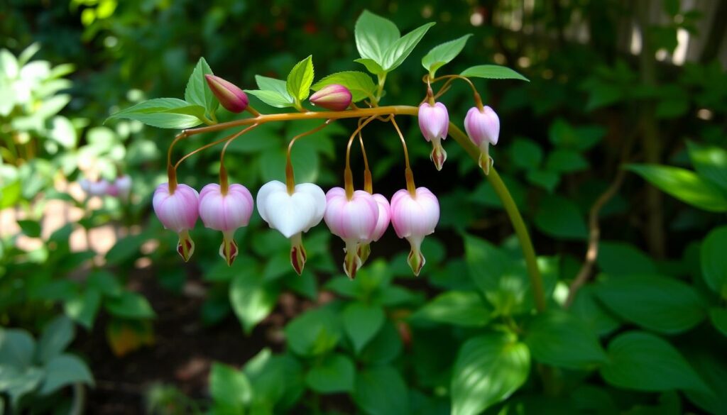 Image of Fringed Bleeding Heart (Dicentra eximia) in a semi-shady garden setting Image of Fringed Bleeding Heart (Dicentra eximia) in a semi-shady garden setting