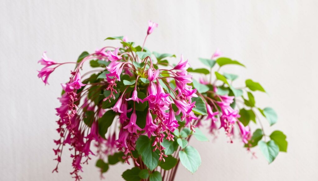 A lush, vibrant ptilotus plant in full bloom, its delicate pink-purple flowers cascading gracefully against a neutral, textured background. The composition showcases the plant's unique foliage and growth habit, capturing the essence of a comprehensive growing guide. Soft, natural lighting accentuates the plant's intricate details, while a shallow depth of field directs the viewer's focus to the center of the frame. The overall mood is serene and informative, inviting the viewer to engage with the step-by-step techniques for successfully cultivating this captivating specimen.